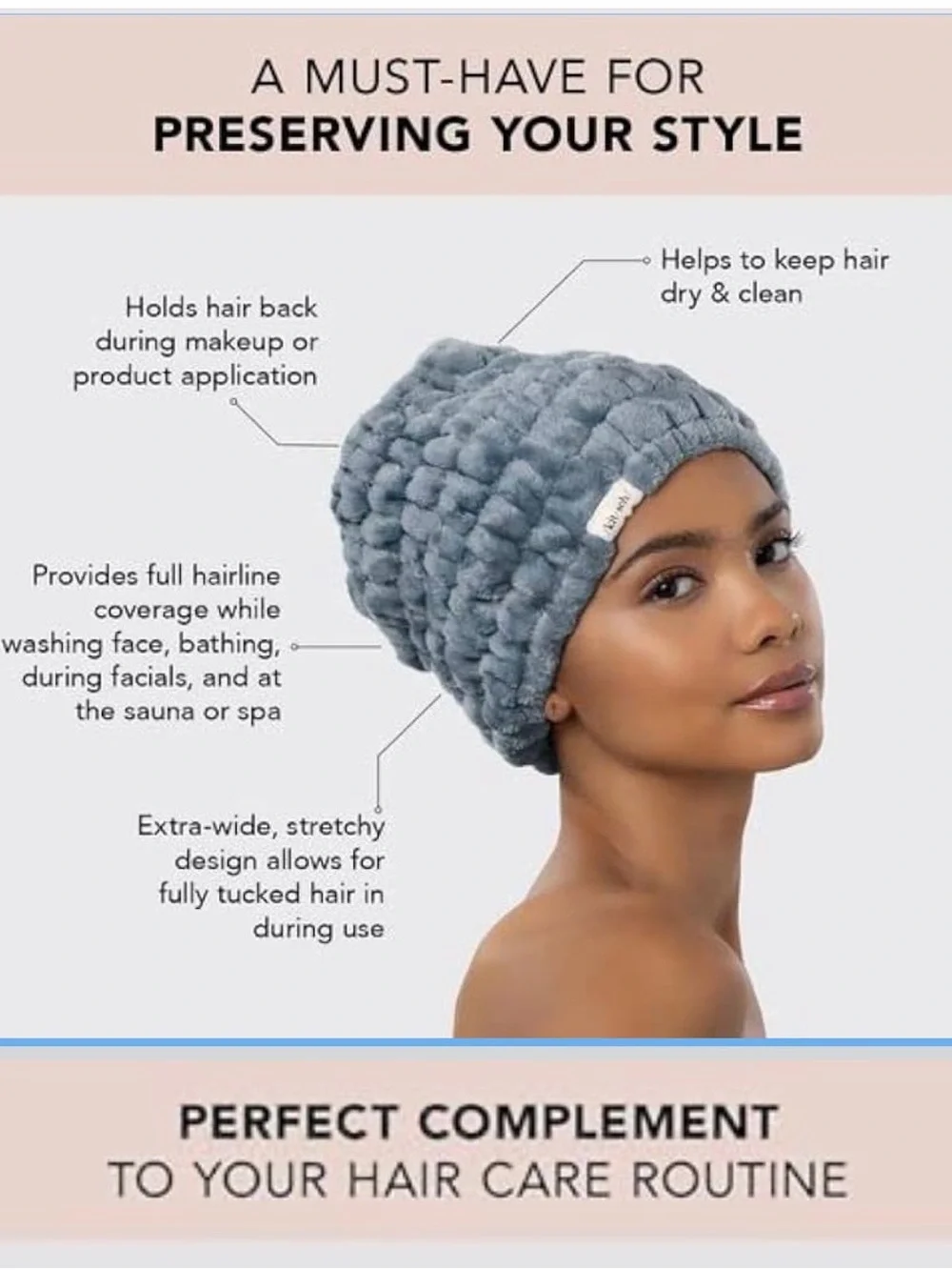 Kitsch Extra Wide Spa Headband - Slate Gray